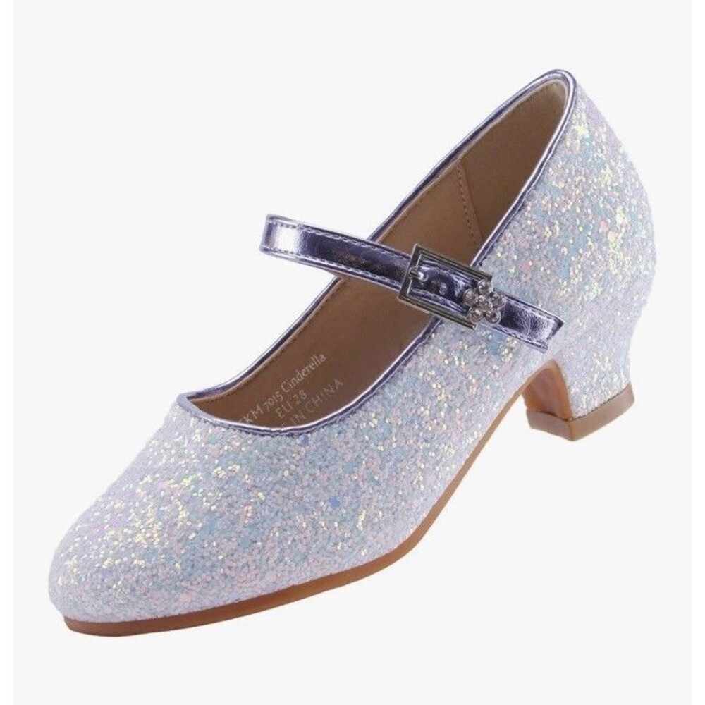 EIGHT KM Big Girls High Heel Dress Shoes Mary Jane Princess Pump Spark Size 35